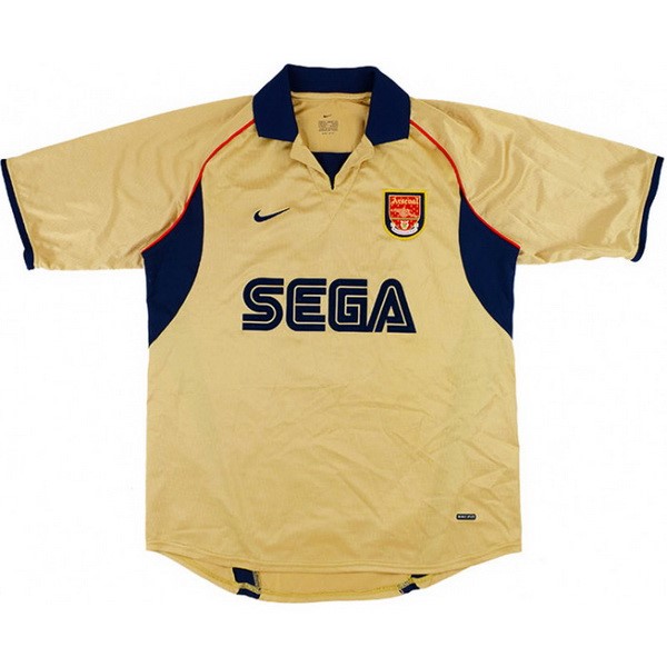 Camiseta Arsenal Replica Segunda Ropa Retro 2001 2002 Amarillo